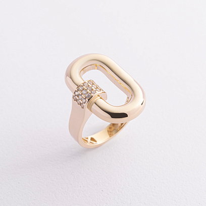 Каблучка "Alice" в жовтому золоті (фіаніти) к08375 №2