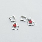 Срібні сережки "Сердечка" з емаллю 122220 от ювелирного магазина Оникс - 5