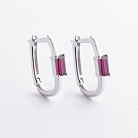 Срібні сережки з синтетичними рубінами 2614/1р-HRUB от ювелирного магазина Оникс
