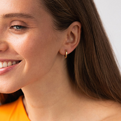 Сережки - кільця "Milley" у жовтому золоті с08868 №2