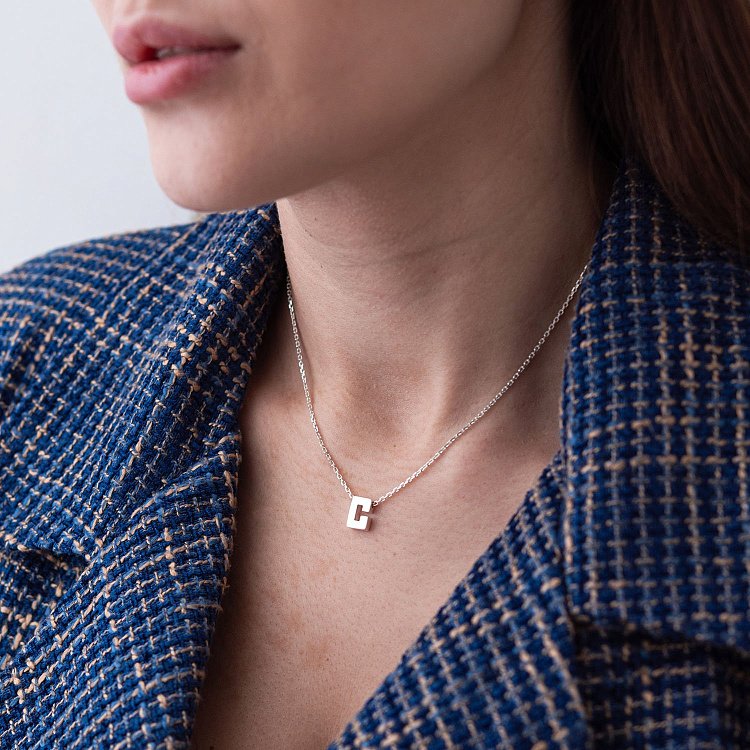 Срібне кольє з буквою "Н" 18985Н від ювелірного магазину Онікс - 3