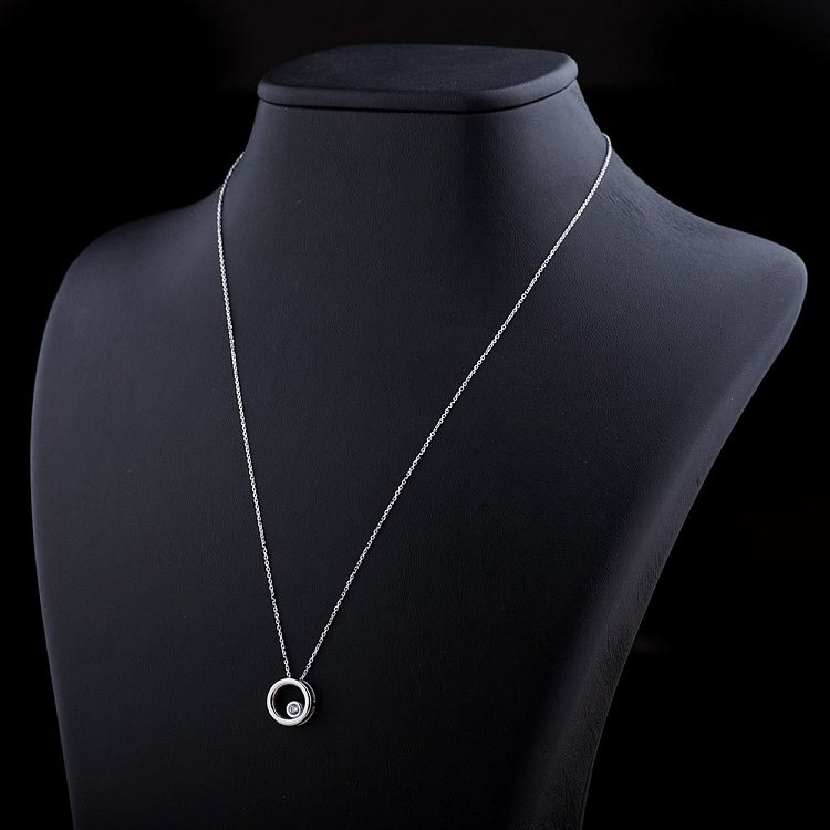 Золотое колье с фианитом кол01061 от ювелирного магазина Оникс - 1