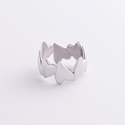 Срібна каблучка "Сердечки" 7255 №2