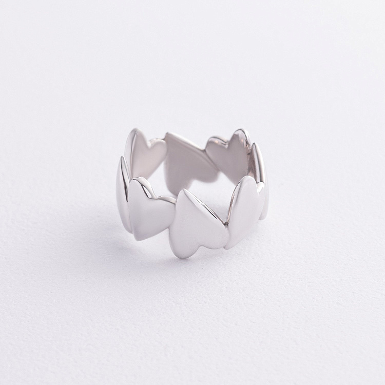 Срібна каблучка "Сердечки" 7255 від ювелірного магазину Онікс - 1