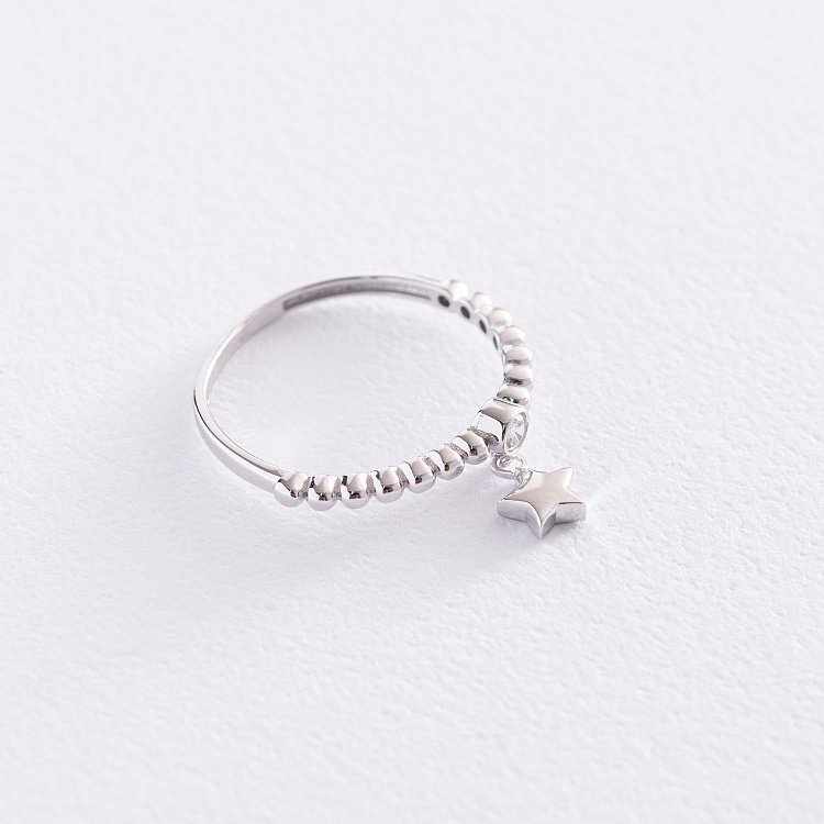 Золота каблучка "Зірочка" з фіанітом к06825 від ювелірного магазину Онікс - 3