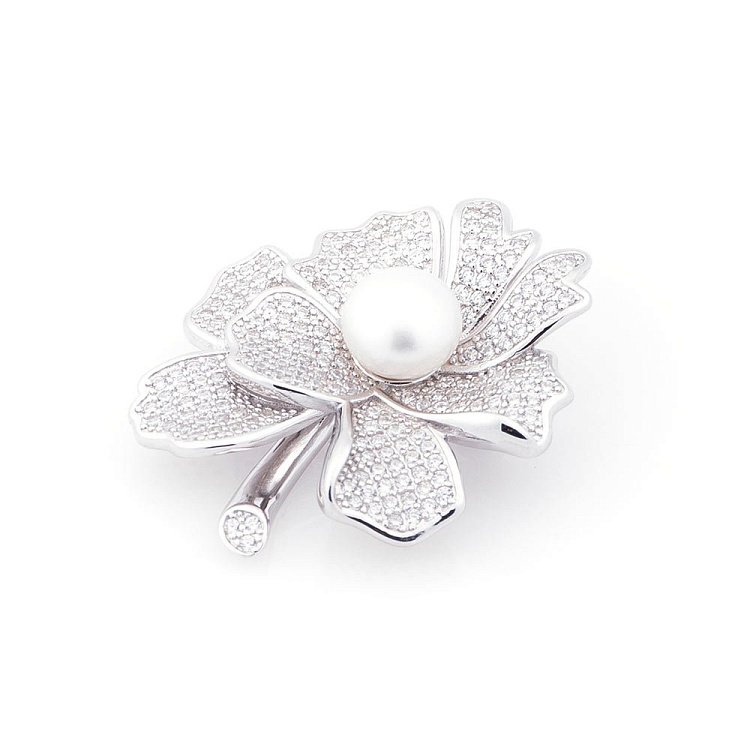 Срібна брошка "Квітка" 16107 від ювелірного магазину Онікс