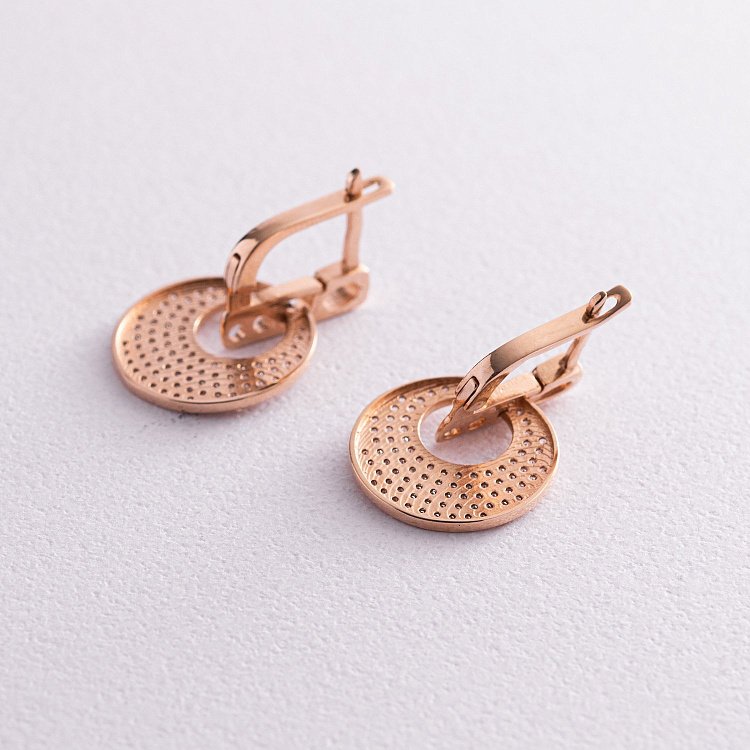 Золоті сережки "Місяць" (фіаніти) с05804 від ювелірного магазину Онікс - 2