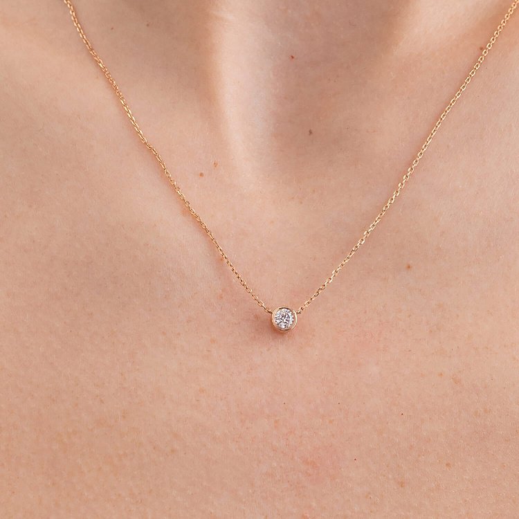 Кольє в червоному золоті з діамантом 719112421 від ювелірного магазину Онікс - 3