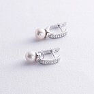 Срібні сережки з перлами і фіанітами 902-00333 от ювелирного магазина Оникс - 4