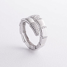 Срібна каблучка «Змія» з фіанітами 112842 от ювелирного магазина Оникс - 1