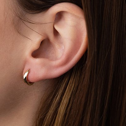 Серьги - кольца "Джоанна" в желтом золоте с08188 №2