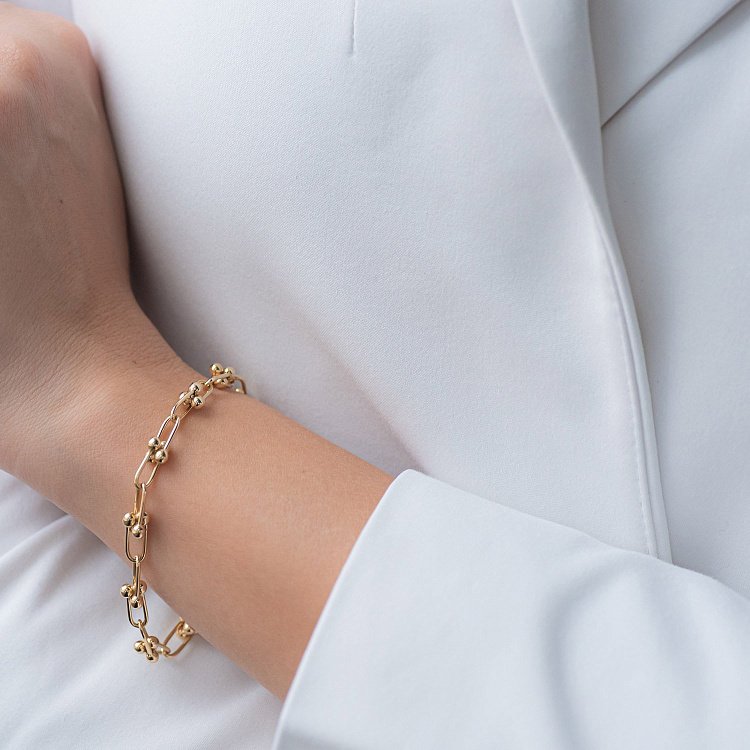 Браслет "Фантазия" в желтом золоте б04633 от ювелирного магазина Оникс - 7