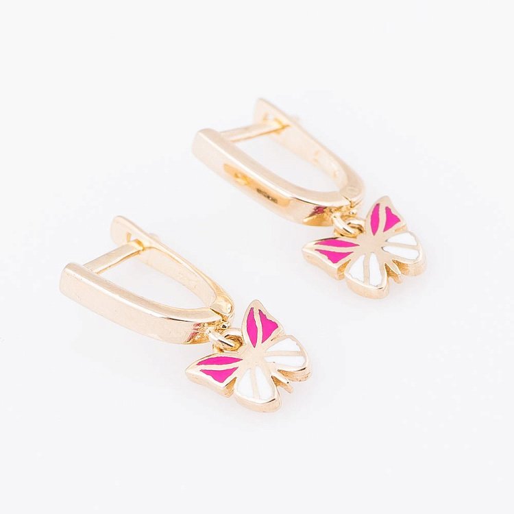 Дитячі золоті сережки "Метелики" с04801р від ювелірного магазину Онікс - 2