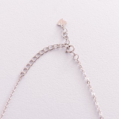 Серебряное колье "Капли" с фианитами 18666 №8