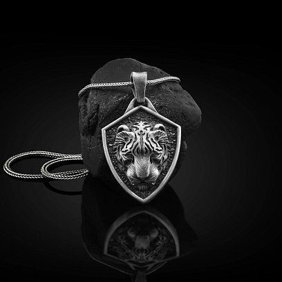 Серебряный кулон "Азиатский тигр" 133193