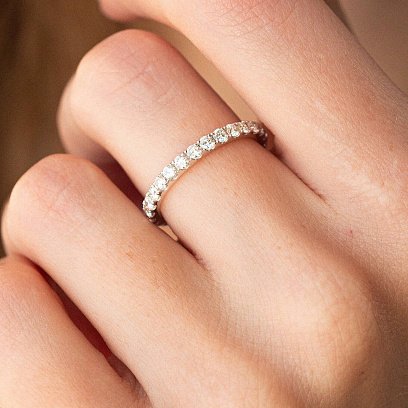 Золотое кольцо с дорожкой камней (бриллианты) кб0427mi №2