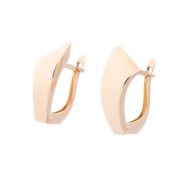 Золотые серьги без камней с05345 от ювелирного магазина Оникс