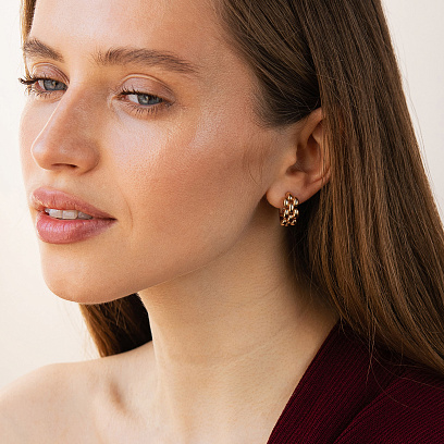 Серьги "Charlie" в красном золоте с09480 №5