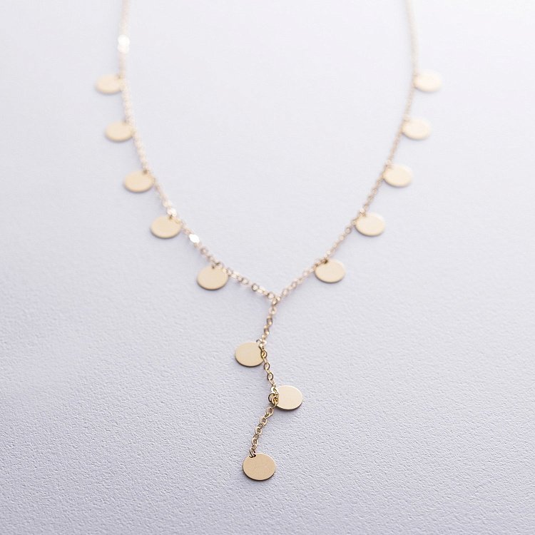 Колье Монетки в желтом золоте кол01553 от ювелирного магазина Оникс - 5