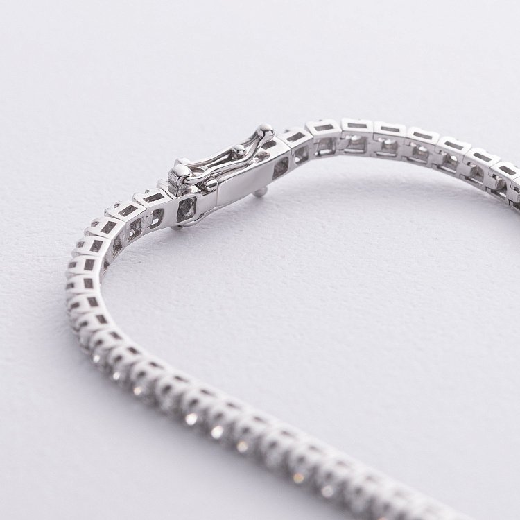 Браслет Теніс у білому золоті з білими діамантами 518761501 від ювелірного магазину Онікс - 4