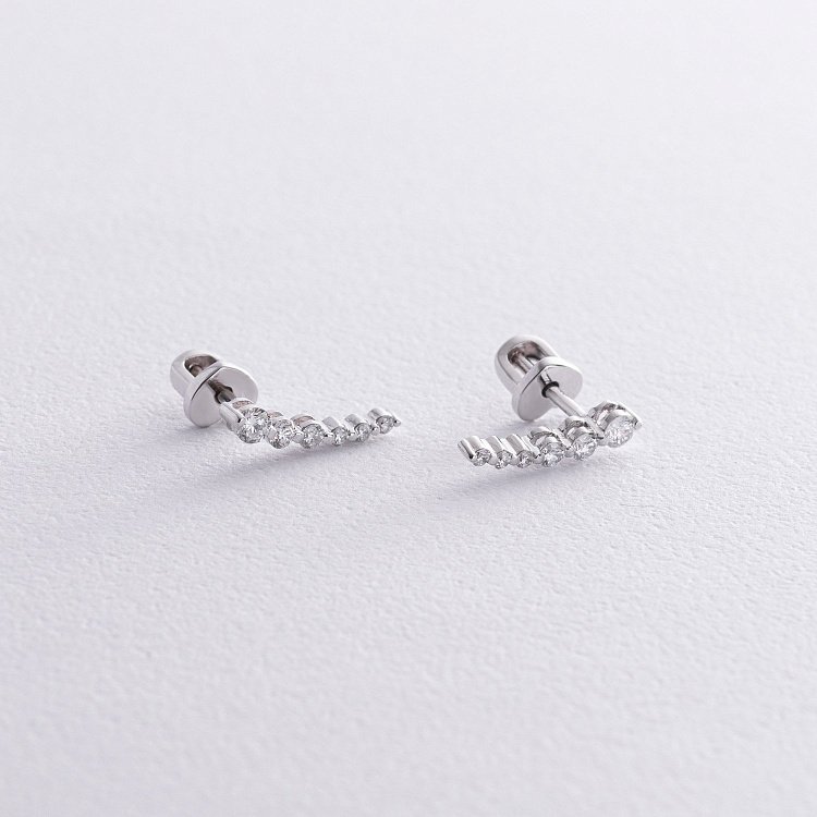 Золоті сережки - пусети з діамантами сб0482м від ювелірного магазину Онікс - 2