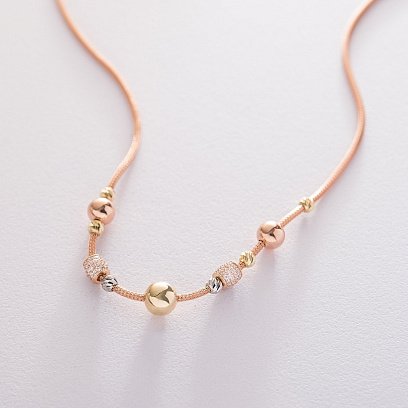 Золоте кольє з фіанітами кол01529