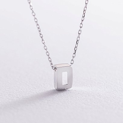 Колье с буквой "D" в белом золоте кол01254D №5