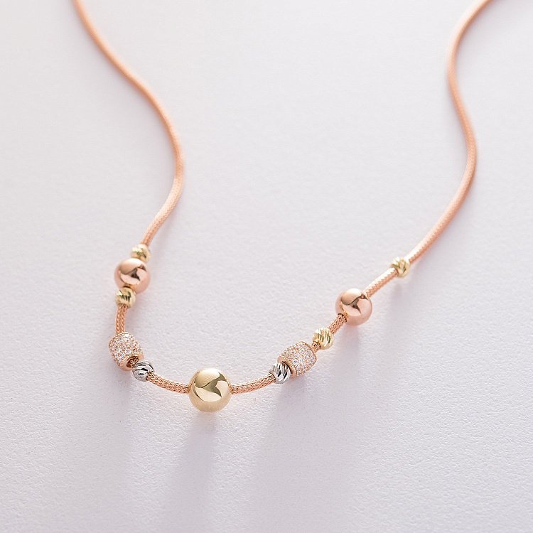 Золоте кольє з фіанітами кол01529 від ювелірного магазину Онікс