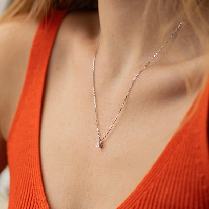 Кольє в білому золоті з діамантом 719361121 №4