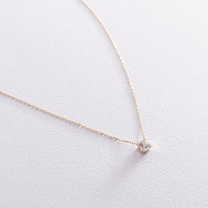 Золоте кольє з фіанітом кол01359