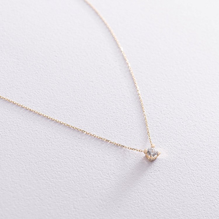 Золоте кольє з фіанітом кол01359 від ювелірного магазину Онікс