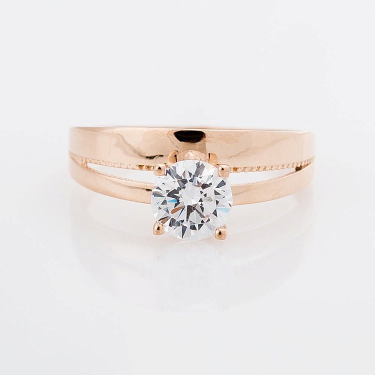 Золота заручальна каблучка (фіаніт) к04901 від ювелірного магазину Онікс - 1