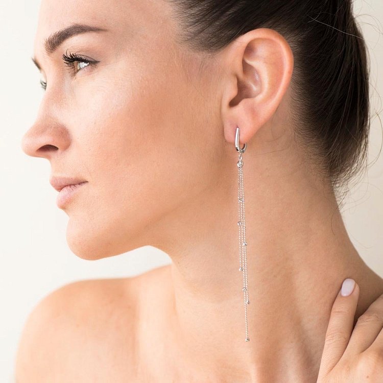 Золотые серьги с шарами с05598 от ювелирного магазина Оникс - 2