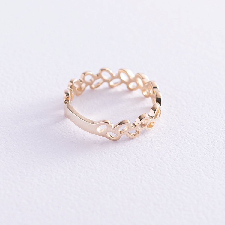 Каблучка "Пелюстки" в жовтому золоті к06637 від ювелірного магазину Онікс - 5