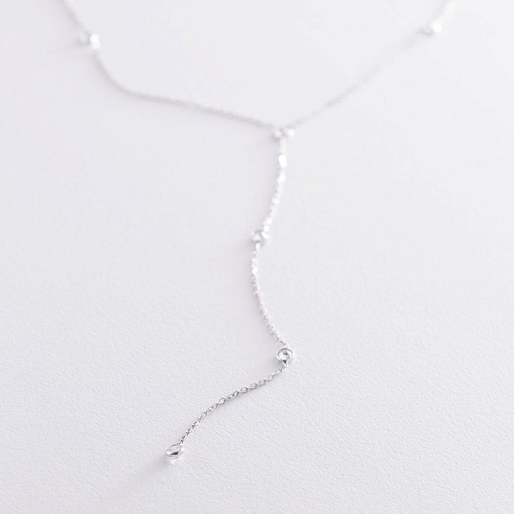 Срібне кольє з фіанітами 18654 від ювелірного магазину Онікс - 1