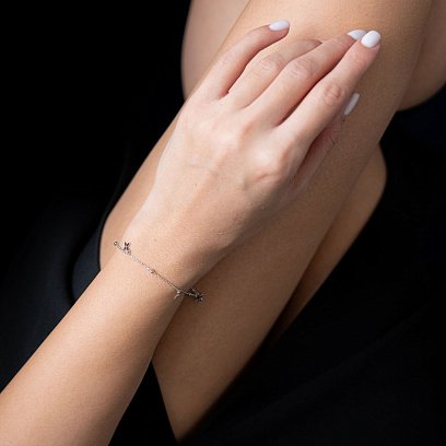 Браслет "Конюшина" в білому золоті б04566 №2