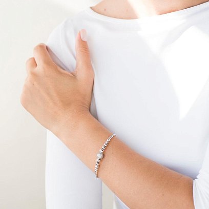 Золотий браслет з кульками (фіаніти) б03581 №5