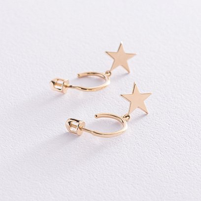 Золоті сережки - пусети "Зірочки" с07395 №6