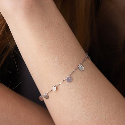 Браслет "Монетки" у білому золоті б05253 №4