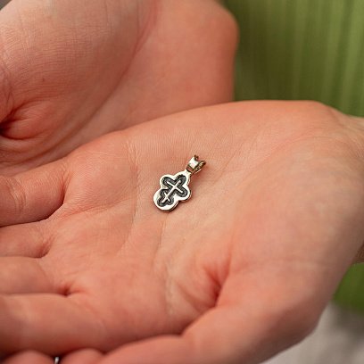 Золотой крестик (чернение) п03220 №2