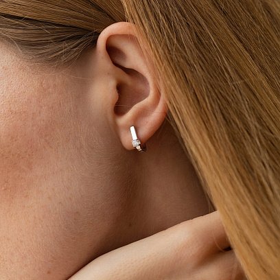 Золоті сережки з діамантами 312171121 №4