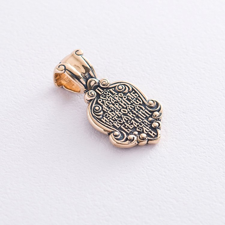 Золотая ладанка "Божия Матерь Семистрельная" п03452 от ювелирного магазина Оникс - 1