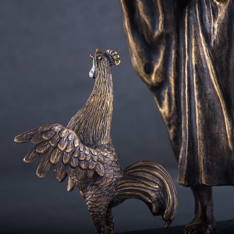 Бронзова фігура ручної роботи "Єврей з півнем" сер00016 від ювелірного магазину Онікс - 3