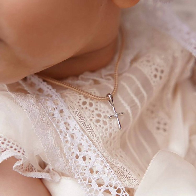 Золотой крестик с бриллиантом пб0248 от ювелирного магазина Оникс - 1