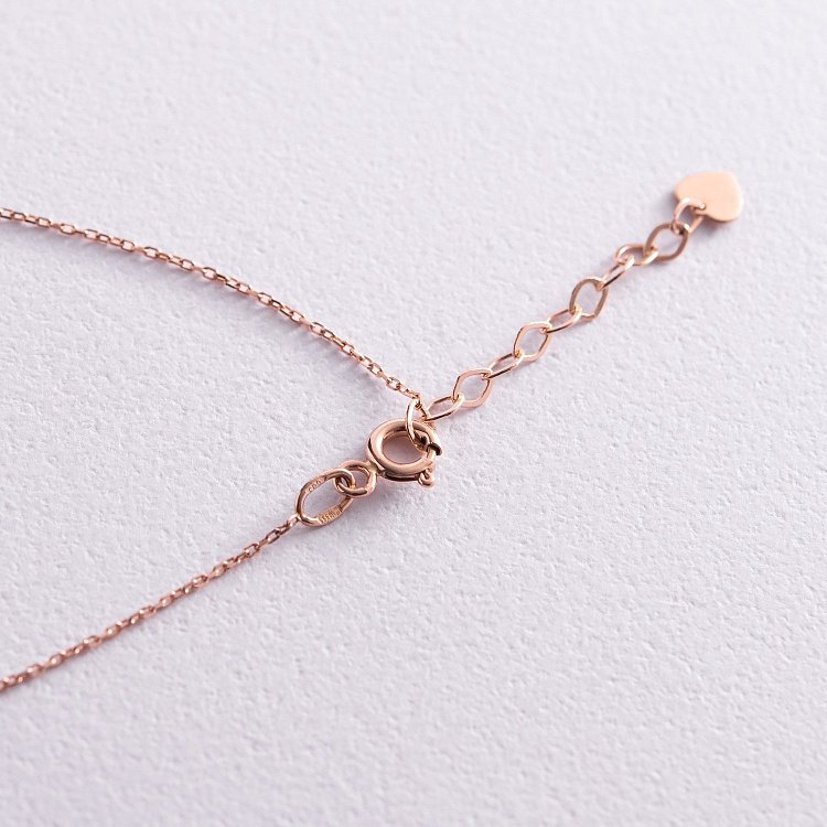 Кольє "Пір'ячка" в червоному золоті (фіаніти) кол02024 від ювелірного магазину Онікс - 3