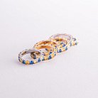 Кольцо с дорожкой голубых и желтых камней (красное золото) к07107 от ювелирного магазина Оникс - 4