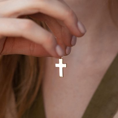 Хрестик у жовтому золоті п03669 №4