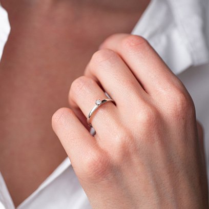 Золота заручальна каблучка з діамантом кб0356y №3