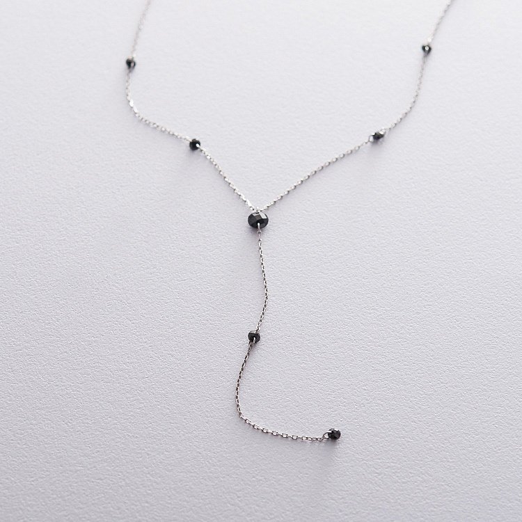 Срібне кольє з чорними каменями 18906 від ювелірного магазину Онікс - 5