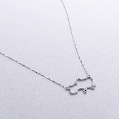 Золоте кольє "Карта України" з діамантами 729671121 №7